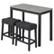 3-Piece Counter Height Bar Table Set with Power Outlet & Marble Top